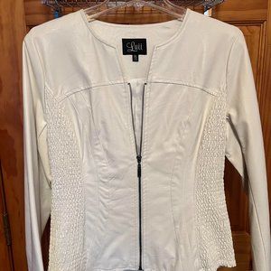 White faux leather jacket